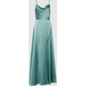 Zielona sukienka Luxuar Fashion maxi z dekoltem w kształcie litery v na ramiączkach