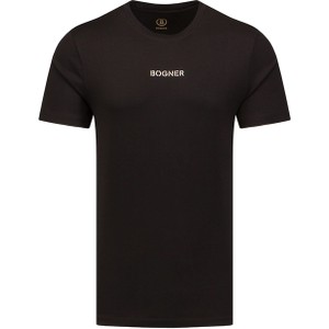 Czarny t-shirt Bogner z bawełny z krótkim rękawem