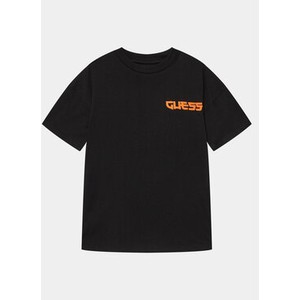 Czarna koszulka dziecięca Guess dla chłopców z krótkim rękawem
