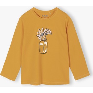 Żółta bluzka dziecięca 5.10.15. z bawełny dla dziewczynek w kwiatki
