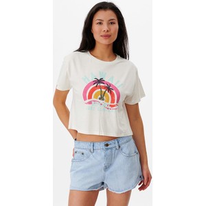T-shirt Rip Curl z okrągłym dekoltem z bawełny z nadrukiem