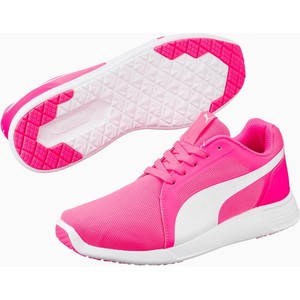 Różowe buty sportowe Puma sznurowane w sportowym stylu z płaską podeszwą