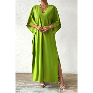 Zielona sukienka IVET maxi z długim rękawem