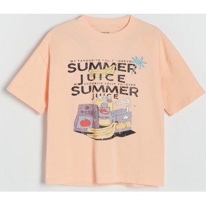 Pomarańczowa koszulka dziecięca Reserved z dzianiny