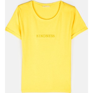 Żółty t-shirt Gate z krótkim rękawem