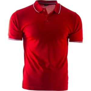 Czerwona koszulka polo Risardi w stylu casual z krótkim rękawem
