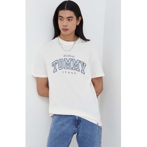 T-shirt Tommy Jeans z bawełny z nadrukiem