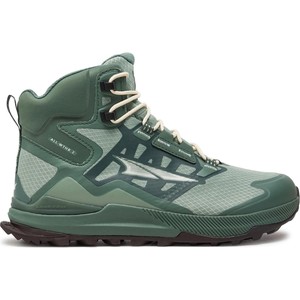 Zielone buty trekkingowe Altra z płaską podeszwą