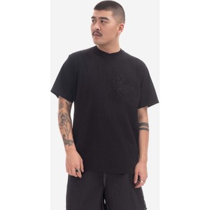 Czarny t-shirt Engineered Garments z krótkim rękawem z nadrukiem z bawełny