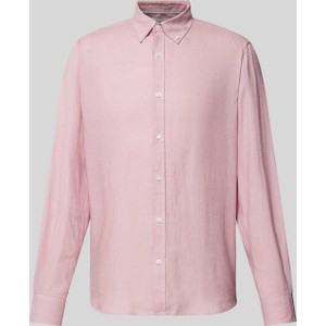 Różowa koszula S.Oliver z kołnierzykiem button down w stylu casual