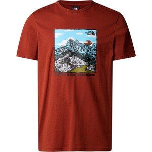 Czerwony t-shirt The North Face z bawełny w stylu klasycznym z nadrukiem