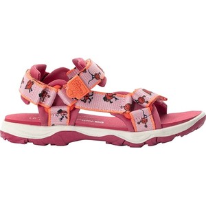 Różowe buty dziecięce letnie Jack Wolfskin dla dziewczynek na rzepy