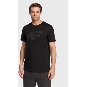 Czarny t-shirt 4F w sportowym stylu z nadrukiem