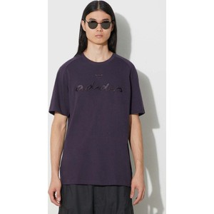 Fioletowy t-shirt Adidas Originals z bawełny z krótkim rękawem
