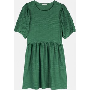 Zielona sukienka Gate z krótkim rękawem mini prosta