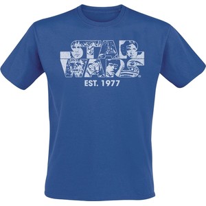 Niebieski t-shirt Emp z krótkim rękawem