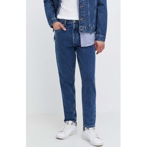 Niebieskie jeansy Solid z bawełny w street stylu
