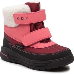 Różowe buty dziecięce zimowe Kickers na rzepy