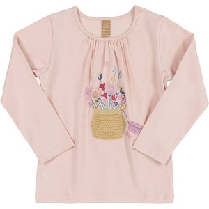 Różowa bluzka dziecięca Up Baby z długim rękawem dla dziewczynek