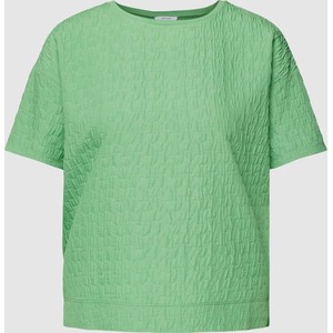 Zielony t-shirt Opus z okrągłym dekoltem z krótkim rękawem