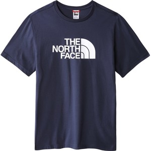 Granatowy t-shirt The North Face w stylu klasycznym z bawełny