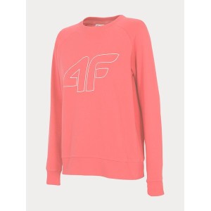 Różowa bluza 4F bez kaptura z bawełny krótka