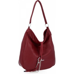 Czerwona torebka Bee Bag w stylu glamour duża na ramię