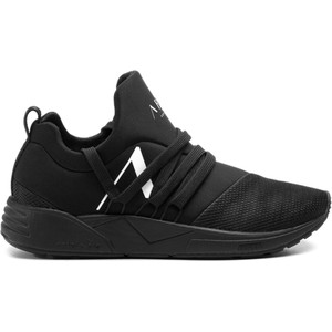 Czarne buty sportowe Arkk Copenhagen sznurowane na koturnie w sportowym stylu