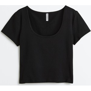 Czarna bluzka H & M z bawełny w stylu casual