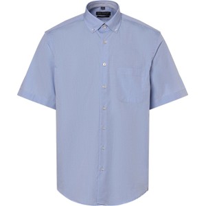Niebieska koszula Van Graaf z bawełny z krótkim rękawem w stylu casual