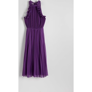 Fioletowa sukienka Reserved bez rękawów z tkaniny z golfem