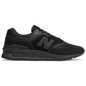 Czarne buty sportowe New Balance w sportowym stylu ze skóry sznurowane