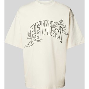 T-shirt Review w młodzieżowym stylu z krótkim rękawem z bawełny