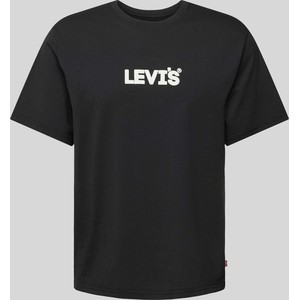 Czarny t-shirt Levis z bawełny z nadrukiem