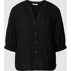Czarna bluzka Tom Tailor Denim z dekoltem w kształcie litery v w stylu casual