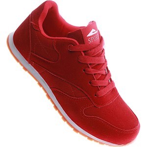Czerwone buty sportowe Pantofelek24 z zamszu w sportowym stylu