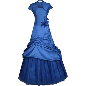 Niebieska sukienka Fokus z krótkim rękawem