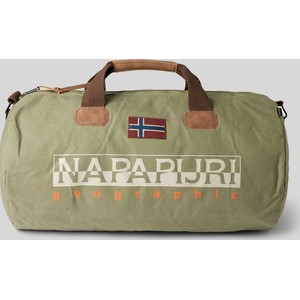 Zielona torba podróżna Napapijri z bawełny