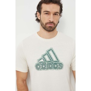 T-shirt Adidas z bawełny w sportowym stylu z nadrukiem