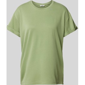 Zielona bluzka mbyM z okrągłym dekoltem z krótkim rękawem