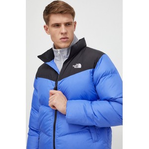 Niebieska kurtka The North Face krótka w sportowym stylu