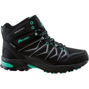 Czarne buty trekkingowe Elbrus z płaską podeszwą sznurowane