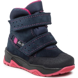 Granatowe buty dziecięce zimowe RenBut na rzepy
