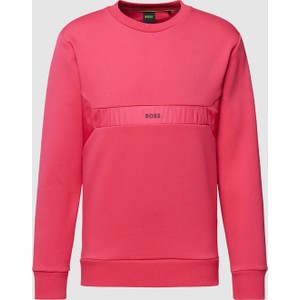 Różowa bluza Hugo Boss w stylu casual z nadrukiem z bawełny
