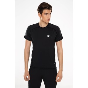 Czarny t-shirt Rough Radical z krótkim rękawem termoaktywny w sportowym stylu