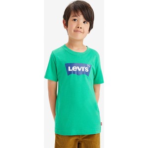 Zielona koszulka dziecięca Levis dla chłopców z bawełny