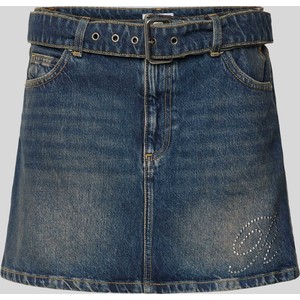 Granatowa spódnica Review z jeansu mini