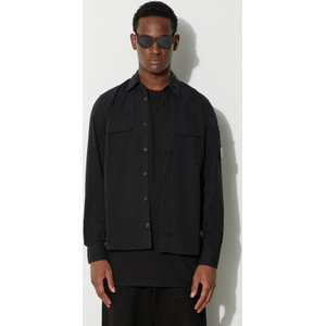 Czarna koszula C.P. Company z długim rękawem z tkaniny