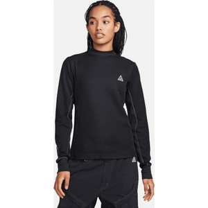 Czarna bluzka Nike w sportowym stylu z długim rękawem z okrągłym dekoltem