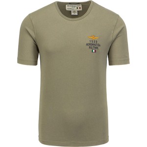 Zielony t-shirt Aeronautica Militare z bawełny